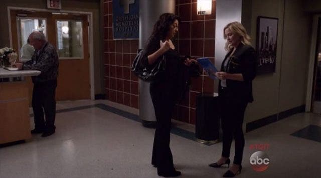 Callie y Arizona hablando por la noche