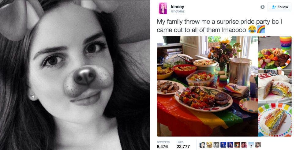 Los padres de esta chica le hicieron una fiesta a colores después de salir del armario